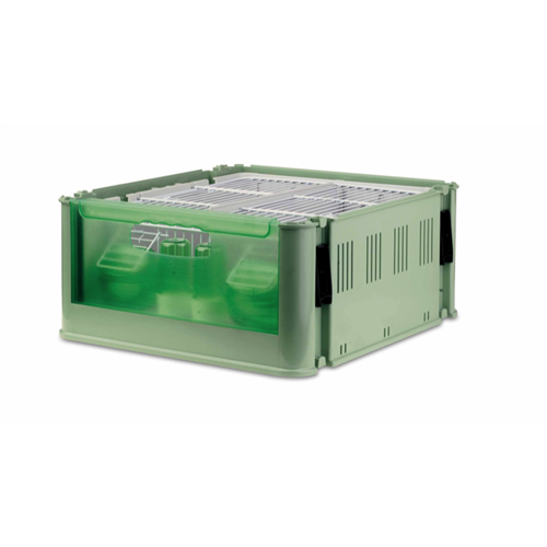 Transportkooi met externe voeder/drinker plastic (200)