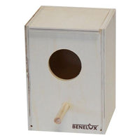 Parkietenbak hout klein ronde opening 12x17x17cm