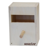 Exotenbakje hout rechthoekig gat 10x10x14,5cm